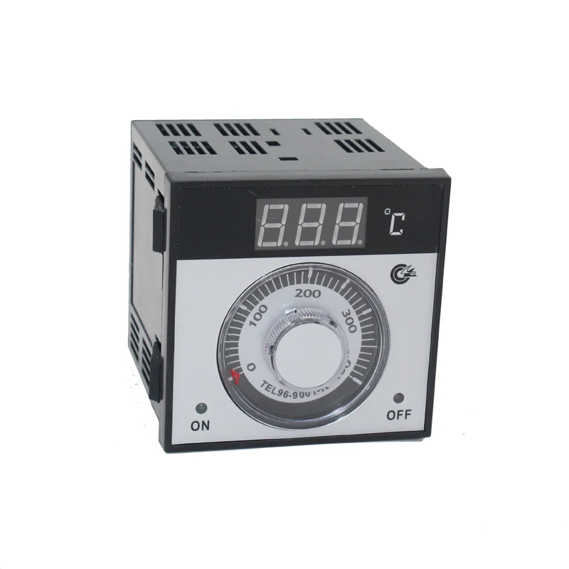 Termostato digital de 96x96mm, medidor de panel de temperatura con perilla K, controlador de temperatura flapjack para horno de TEL96-9001-K de 0 a 400 grados
