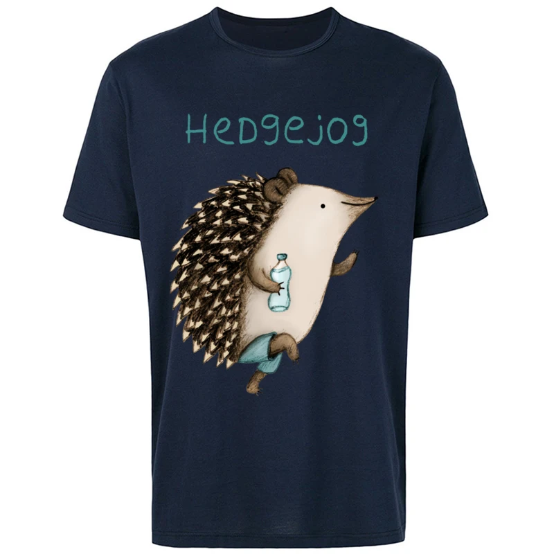 Hedgejog Cute Hedgehog Classic T-Shirts 100% Cotton Leisure Men\'s T-Shirt Fashion Design Tee-Shirts Drop Shipping Tee Shirt Male