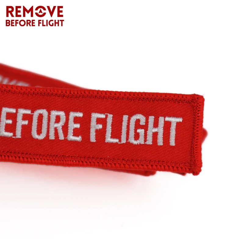 Remove Before Flight Chaveiro Key Chain for Cars Red Key Fobs OEM Keychain Jewelry Aviation Tag Embroidery Key Chains 5 PCS/LOT