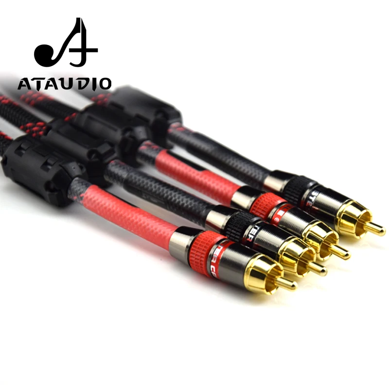 ATAUDO Hifi 4N OFC 2RCA Cable Hi-end Male to Male DVD Player Amplifier Interconnect Audio RCA Cable
