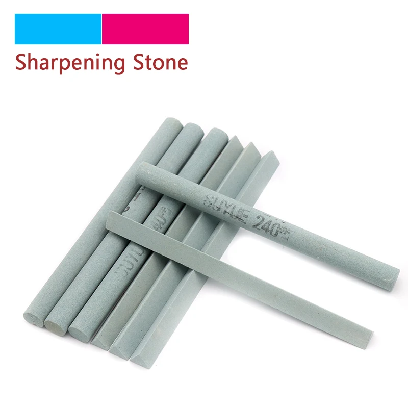 1pcs 240/320/400/600# Grit Oil Stone Green Silicon Carbide Sand Bar Abrasive Block For Ceramic Jade Knife Sharpener Tools