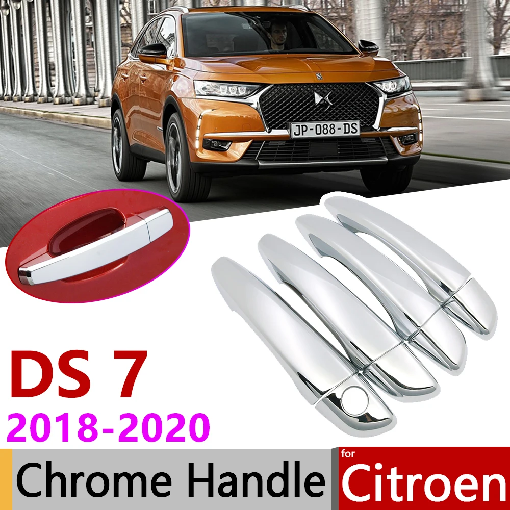 

for Citroen DS 7 Crossback 2018~2020 Luxuriou Chrome Exterior Door Handle Cover Car Accessories Stickers Trim of 4Door 2019