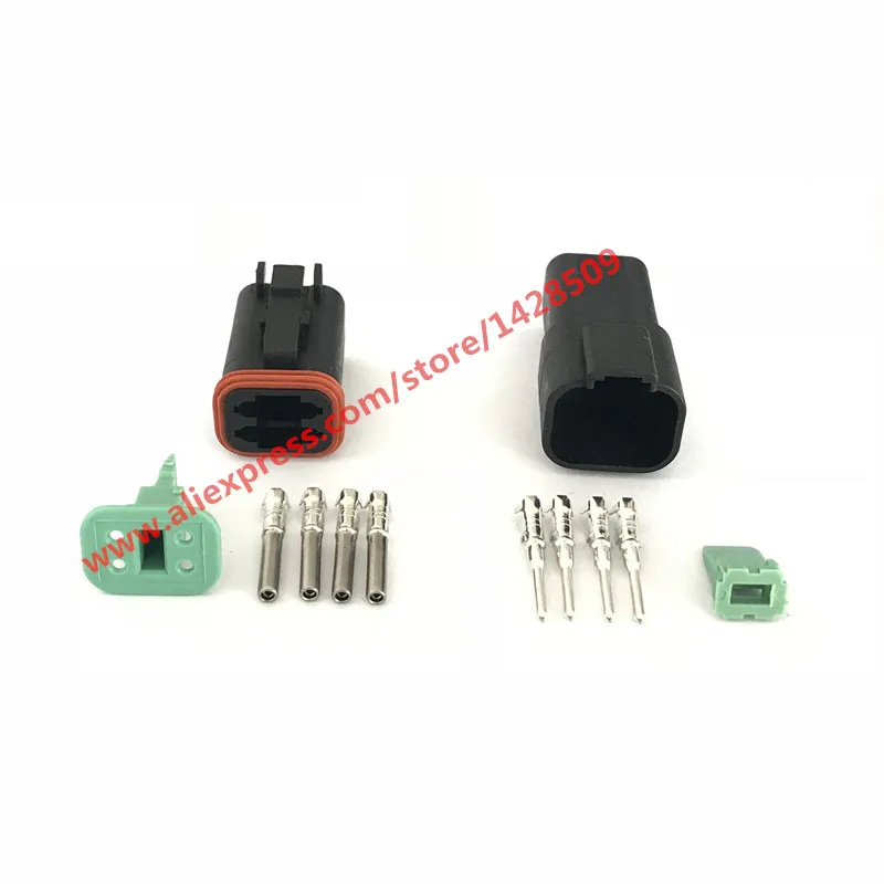 

20 Sets 4 Way DT06-4S DT04-4P Black DT Waterproof Electrical Connector Female Male Automotive Plug For Deutsch