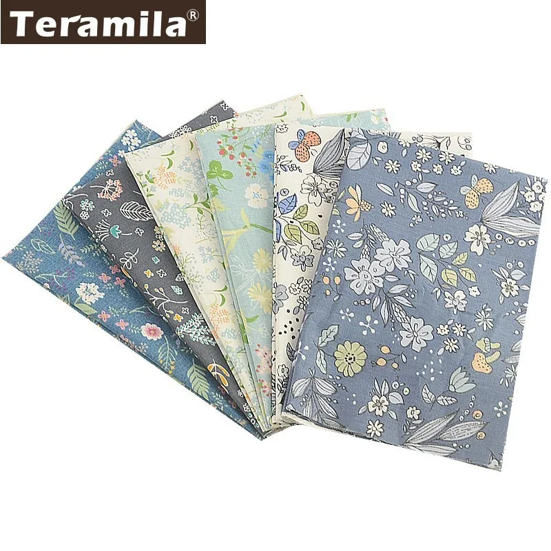 

6 PCS 40x50cm 14.5x18.2 Inches TERAMILA Telas 100% Cotton Fabric for Sewing Quilting Pillow Cushion Cover Needlework Patchwork