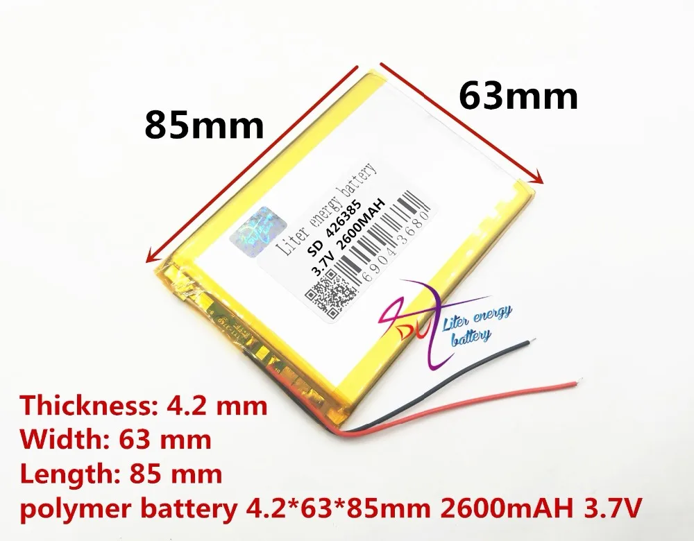 best battery brand Supply SP consoles polymer lithium battery 426385 2600MAH 3.7V