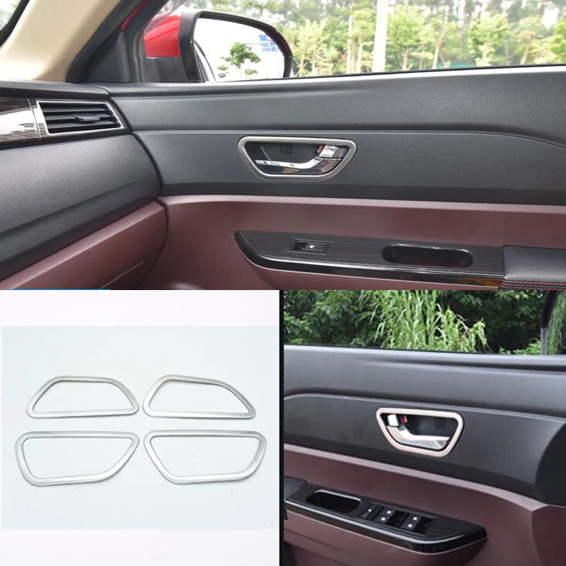 Styling Interior Inner Side Door Handle Bowl Trim 2016 2017 2018 Accessories Car Styling Stainless Steel for Lifan Marveii Myway