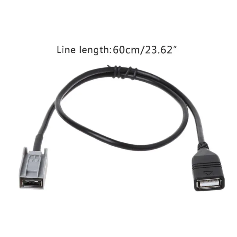 Aux USB Cable Adapter Female Port Extension Wire For Honda Civic Jazz CR-V Accord Stereo MP3 2008 2009 2010 2011 2012 2013