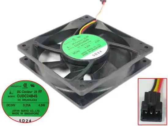 

Japan Servo CUDC24B4S DC 24V 0.23A 120x120x25mm 3-wire Server Square Fan