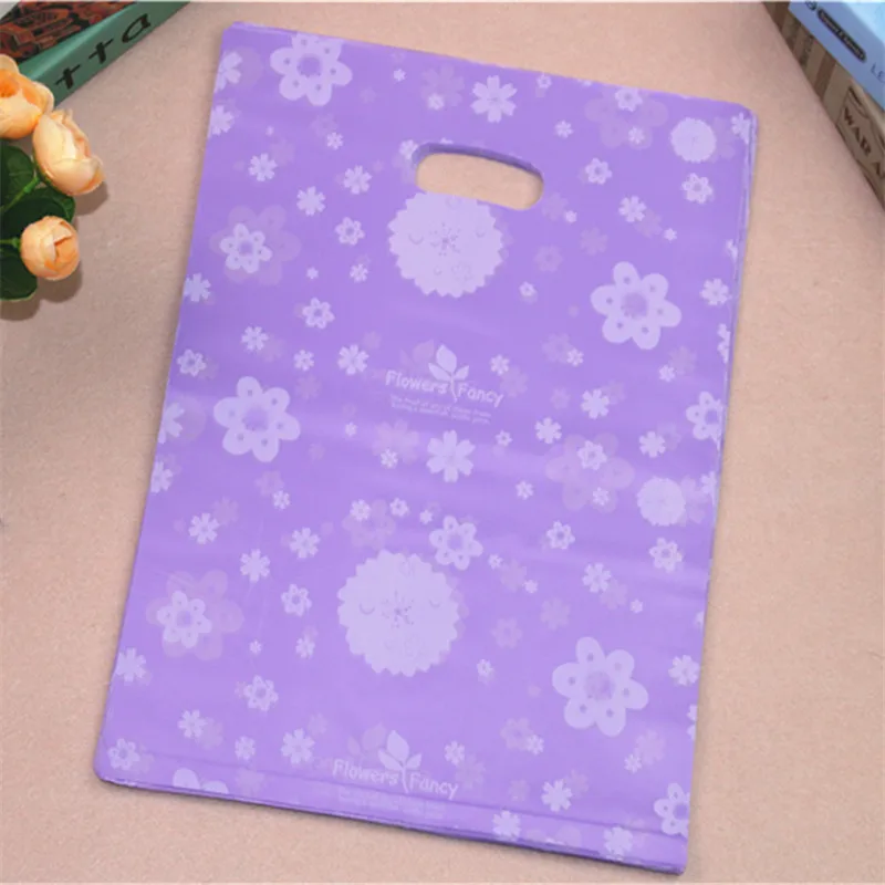 2021 New Design Wholesale 100pcs/lot 30*40cm Luxury Purple Wedding Gift Packaging Bags Plastic Birthday Present Gift Bags