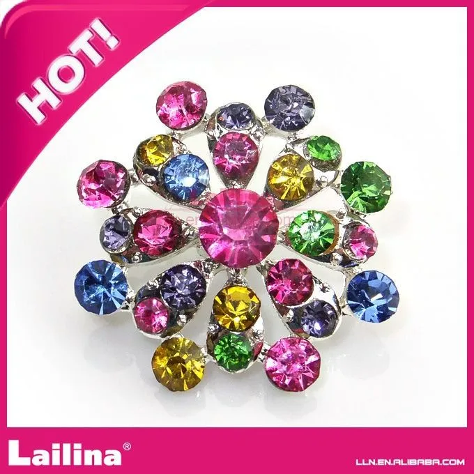 High quality colorful rhinestone crystal buttons for ribbon accessories