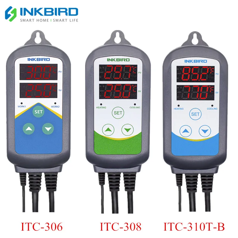 Inkbird Verwarming Cooling Pre-Wired Temperatuur Controller 3 Soorten Eu Temperatuurregelaar Van ITC-306 , ITC-308 , ITC-310T-B