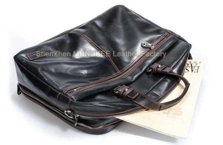 Luxury Genuine Leather Men Shoulder Bag Large Crossbody Bag Messenger Bag men Leather 15\