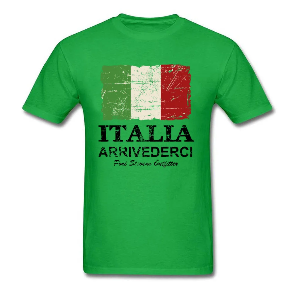 Cotton Vintage Italy Flag T-shirt For Man White T Shirts Mens Clothes Summer Tshirt O Neck Leisure Tops Students Tee Shirt