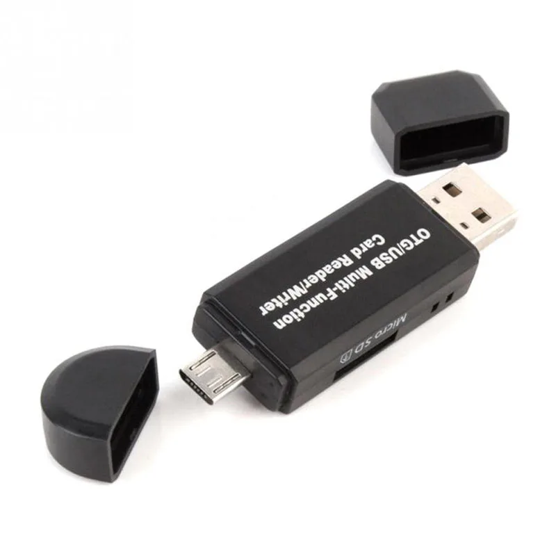 الكل في واحد قارئ بطاقات الذاكرة USB صغير 2.0 OTG مايكرو SD/SDXC TF محوّل قارئ البطاقات للكمبيوتر المحمول الكمبيوتر