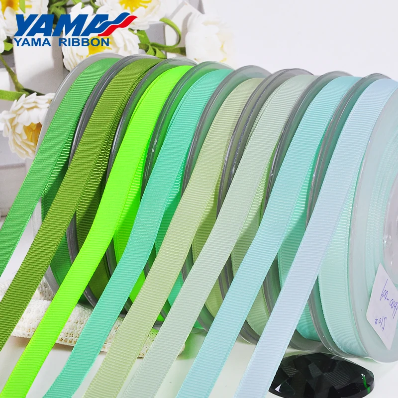 YAMA Grosgrain Ribbon 25 28 32 38 mm 100yards/lot Light Dark Green for Diy Gifts Packing Decoration Crafts Woven Ribbons