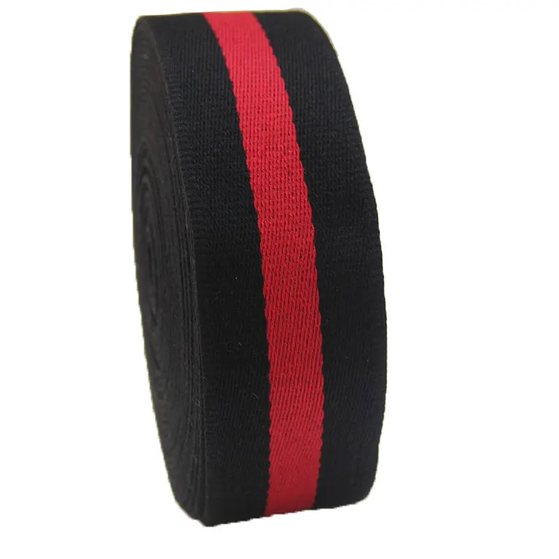 Wholesale Cotton Webbing Twill Tape 2 Inch 50MM Wide Black/Red Color 1.8MM Thickness 50 Yards/Lot