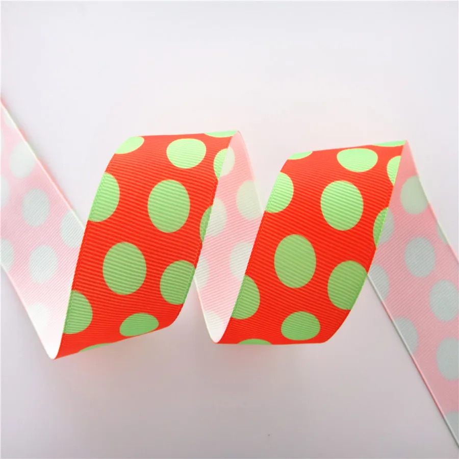 1,5" 38 mm 10 Yards Grossegrainbänder mit Polka-Dot-Muster, DIY-Material für handgemachte Haarschleifen, MD19012601 – Detail 14