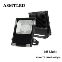 High Quality Mi Light RGB+CCT LED Flood light AC86-265V 10W 20W 30W 50W RF Remote / WiFi Control IP65 Waterproof LED Floodlight