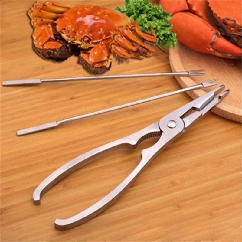 

3Pcs/Set Stainless Steel Seafood Cracker Pick Set For Crab Lobster Useful Utensils Home Kitchen Seafood Cooking Tool Kitchenware