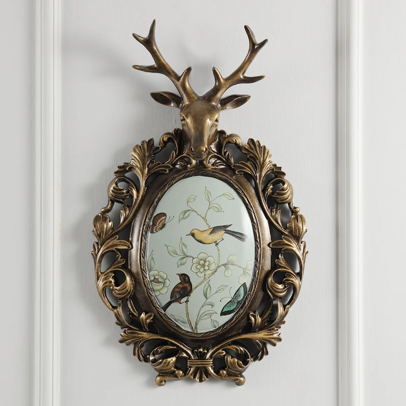 Deer Head Living Room Wall Decoration Porch Wall Pendant Continental American Retro Bedroom Wall Decoration