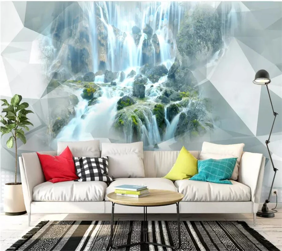 

beibehang Custom 3d wallpaper water and wealth 3D stereo abstract geometry Nordic minimalist wall papers home decor 3d wallpaper