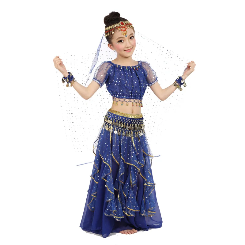 New Style Kids Belly Dance Costume Oriental Dance Costumes Belly Dance Dancer Clothes Indian Dance Costumes For Kids 3pcs/set