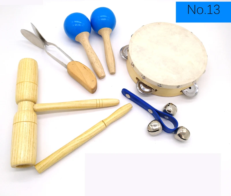 BIG SALE 6pc new musical instruments toy set wooden percussion instruments for baby preschool kids music rhythm educational