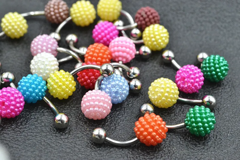 Lot50pcs Fashion  Navel Belly Ring Navel Button Barbells free shippment body piercing jewelry Colorful Navel Piercing 14g