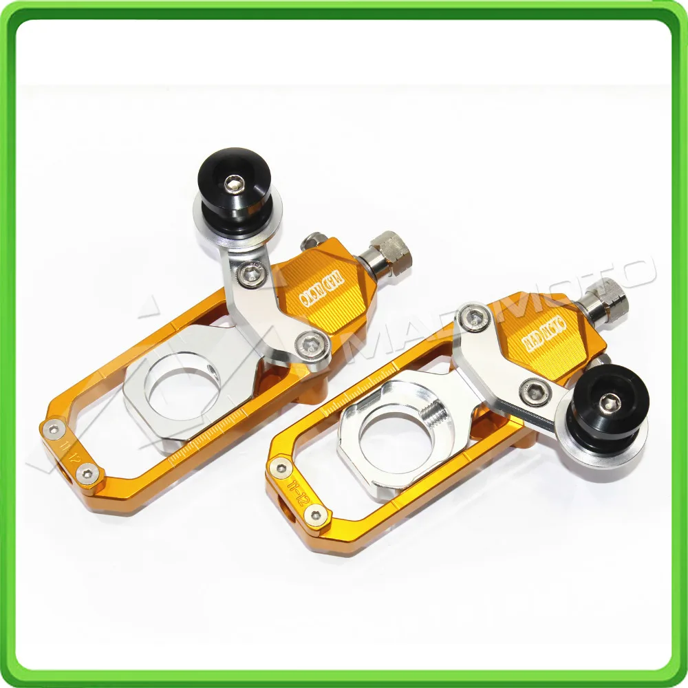 

Motorcycle Chain Tensioner Adjuster with bobbins kit for Kawasaki Ninja ZX6R ZX-6R ZX-636 ZX636 2013 2014 2015 2016 Gold&Silver