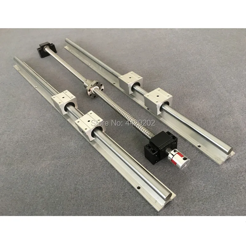 

Free shipping ball screw SFU1605 & 2Pcs linear guide SBR16 L200/300/400/500mm +4 pcs SBR16UU & BK12 and BK12 & coupler 8 *10