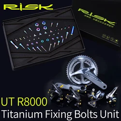 Titanium R8000 Bike Screws Bolts Group Set for Bicycle Derailleur System Shimano Ultegra R8000 Titanium Screw Kit 49Pcs Ti Bolts