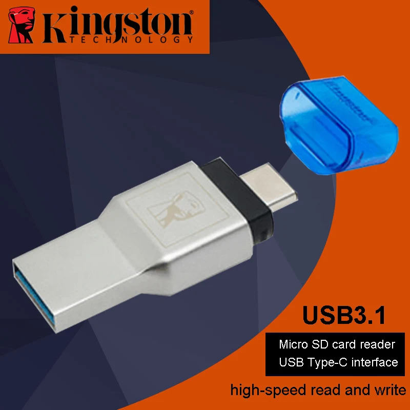 Kingston Micro SD card reader USB3.1 high-speed dual interface supports computers,Type-C interfaces,smartphones,tablets
