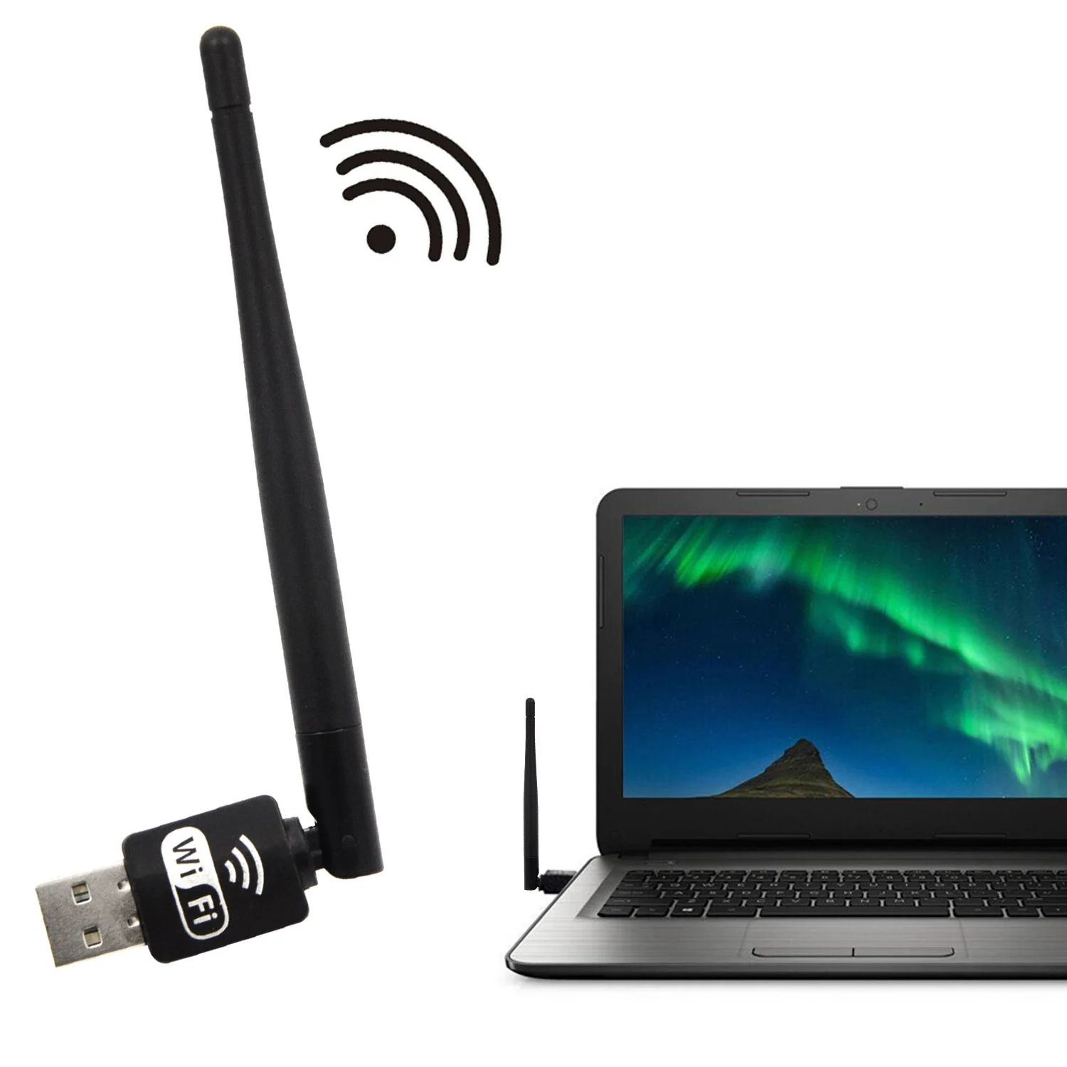 Besegad Lan Wireless 150Mbps 3DB Antenna USB WiFi Receiver Adapter Network Card for XP Vista Windows 7 Linux MAC OS Computer PC