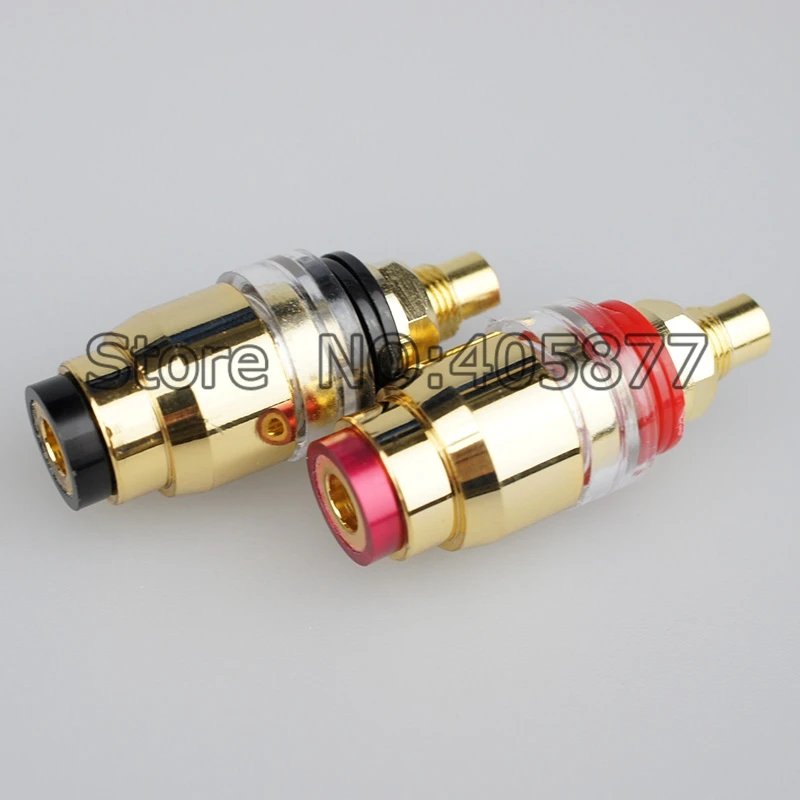 100pcs Gold plated Hi-End Amplifier Speaker Terminal Binding Post audio speaker jack plug