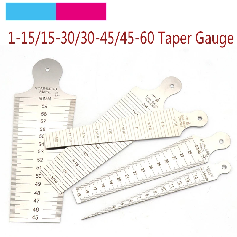 1pcs Stainless Steel Metric/Inch Wedge Taper Welding Feeler Gauge Gage Depth Ruler Gap Hole Inspection For Measuring Tools