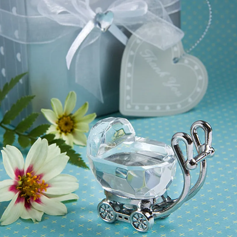 

12pcs/lot Baby Shower Gifts for Girl Boy Crystal Baby Carriage Christening Favors Kids Birthday Party Gifts