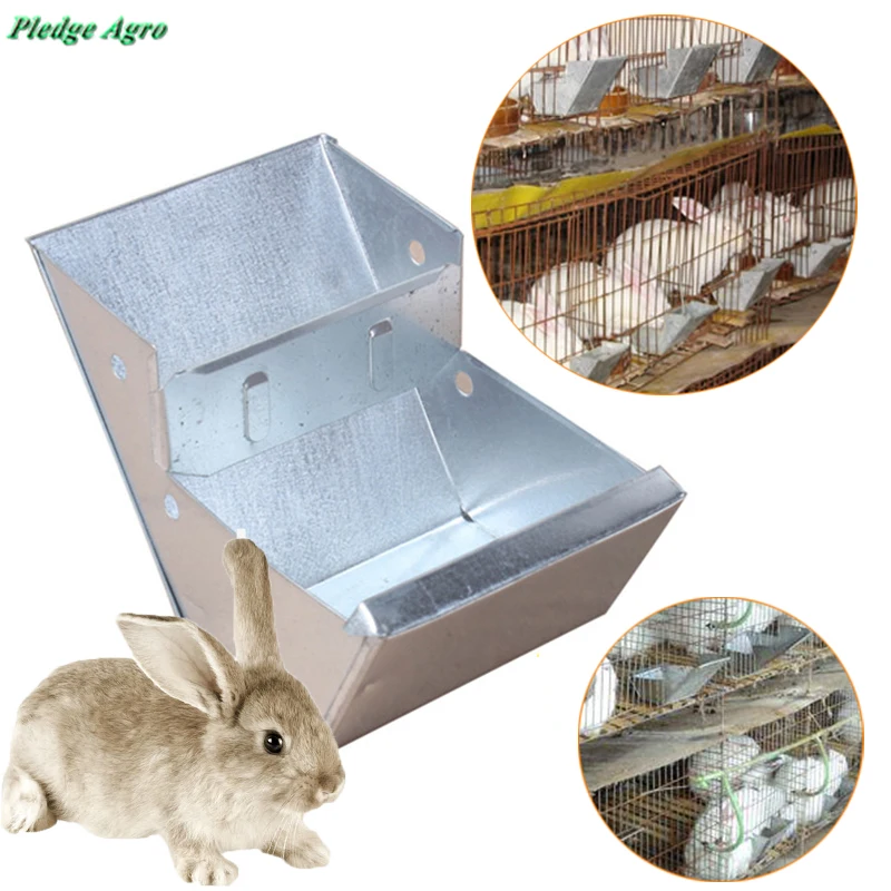 1Pcs Rabbit Feeder Guinea Pig Feed Box Trough Hutch Drinking Bowl for Rabbits Hamster Accessories Cage Pet Farming Tools Bunny