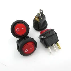 5PCS Mini Red Light Switch ON-OFF SPST Round Rocker Switch 6A/250V 10A/125V AC KCD1-2 16mm Diameter