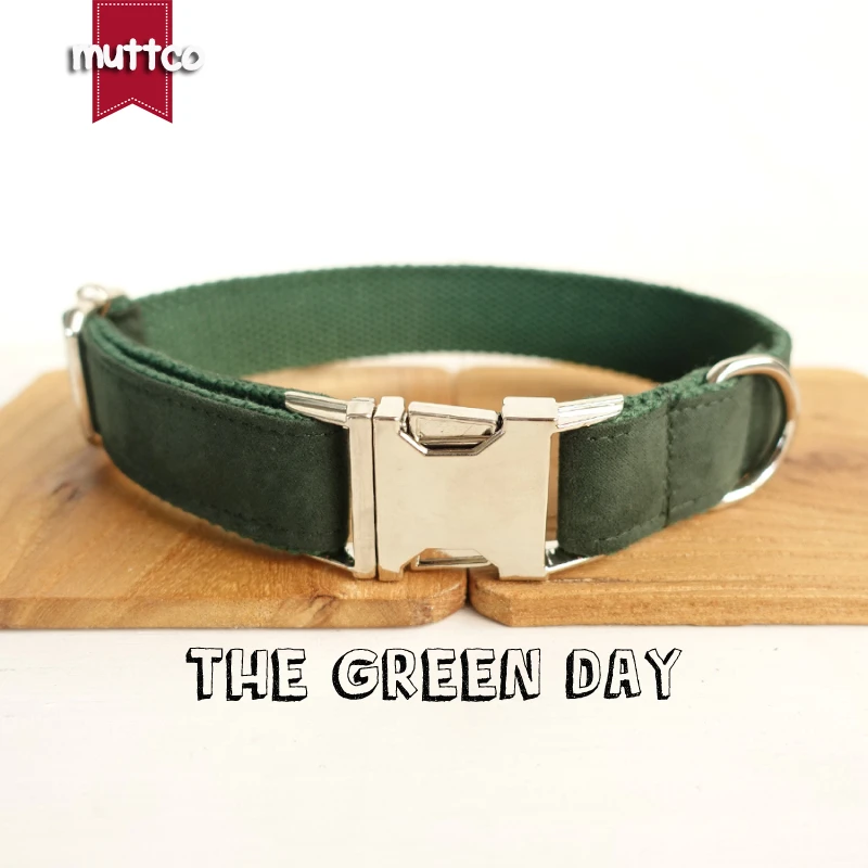 

MUTTCO retailing high quality collar for dog THE GREEN DAY design dog collar 5 sizes UDC019