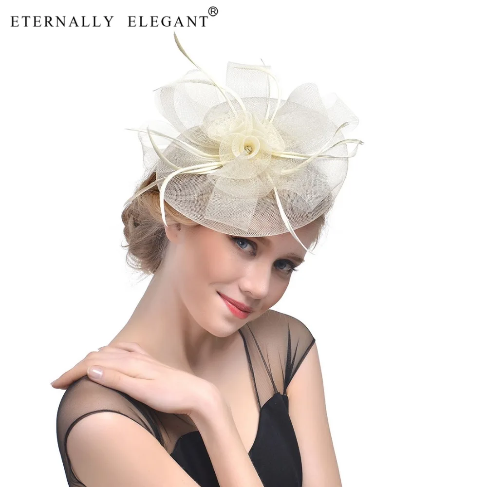 Fashion Vintage Feather headdress Wedding Hats For Women Vintage Hair clip For Dinner Party