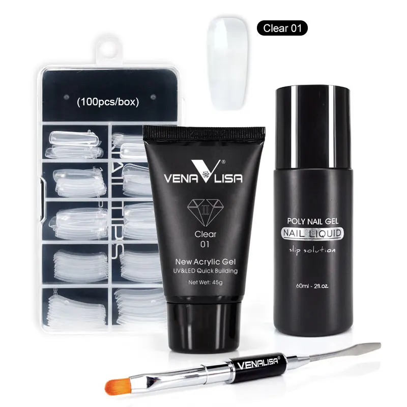 VENALISA Acryl Gel 45g Maniküre Hohe Qualität Keine Klebrigen Verlängern Builder Nude Nägel Poly LED UV Poly Kit Französisch gel Nagel Kunst