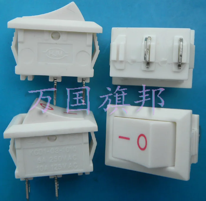 Free Delivery. rocker switch boatlike switch 2 foot two stalls 6A length 2CM width 1.5CM white