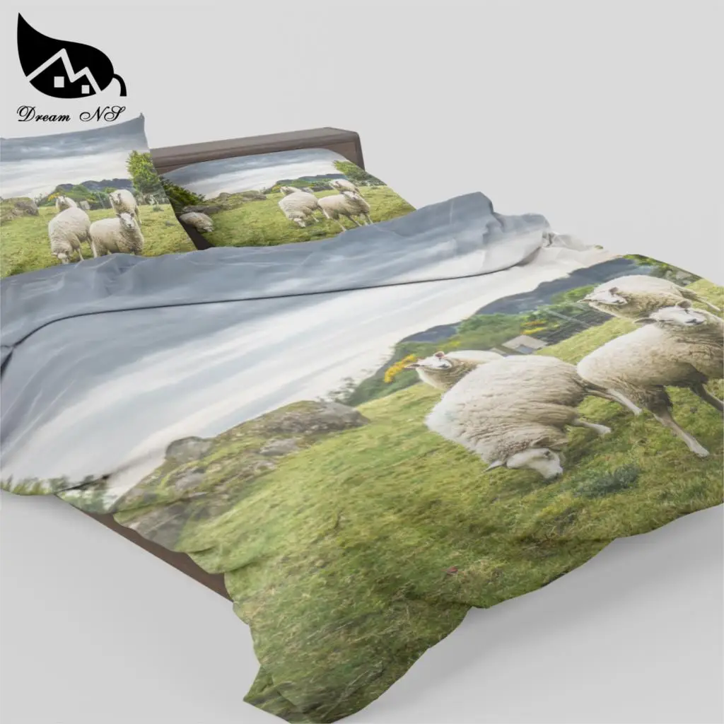 Dream NS 3D effect prints Quilt cover products High definition photo print cute little sheep Dekbedovertrek SMY042