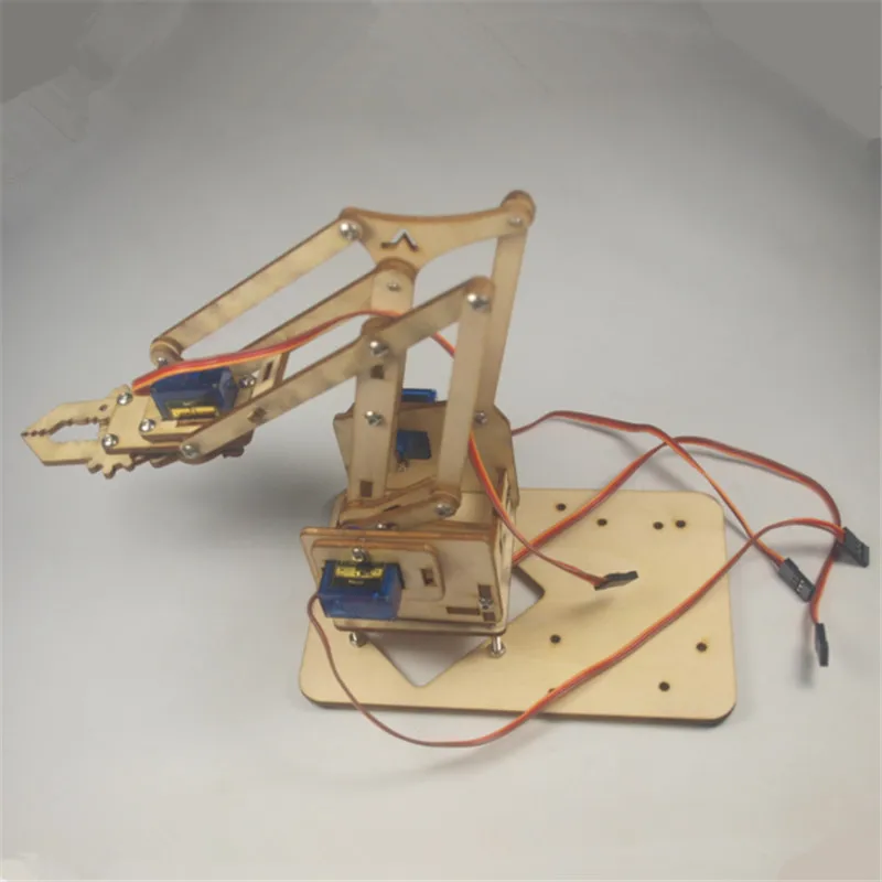 SWMAKER DIY meArm Mini Industrial Robotic Arm Deluxe Kit laser cut wooden plate frame set meArm learner kit