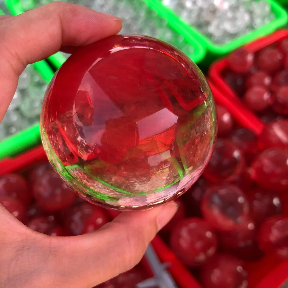 Large beautiful smelting  red quartz crystal ball for christmas gift decoration crystal ball 5-6cm  birthday wish ball