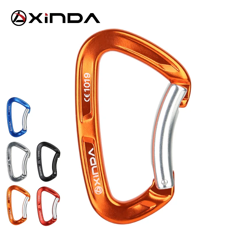 XINDA Top Quality Professional 25KN Rock Climbing Bent Quickdraw Spring-loaded Gate Aluminum Carabiner Outdoor Equipment