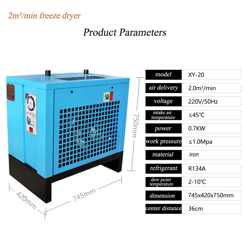 refrigeration dryer refrigerated compressed air dryer 2 years warranty freeze dryer machine for compressor cool air dryer