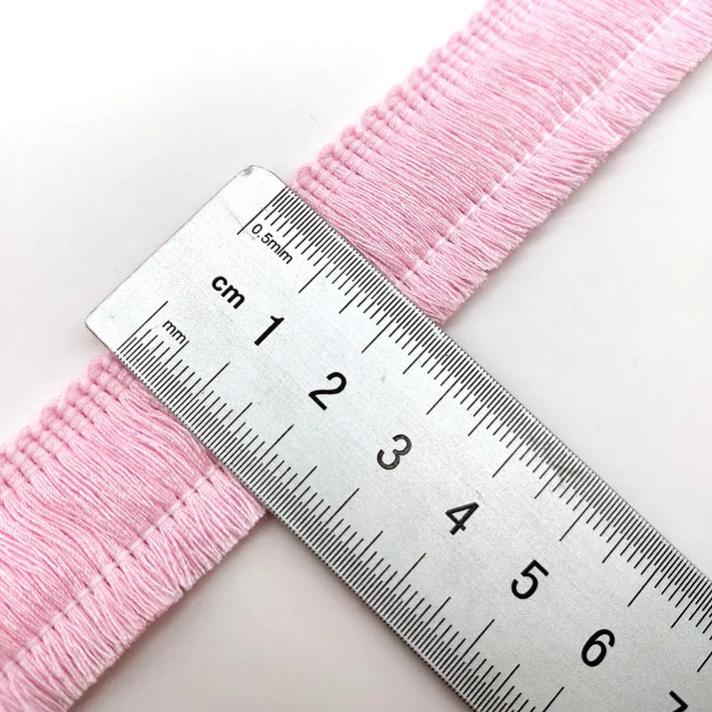1Yards White Lace Ribbon Tassel Fringe Cotton Ethnic Lace Trim Ribbon Sewing Latin Dress Stage Garment Curtain Decorative Diy