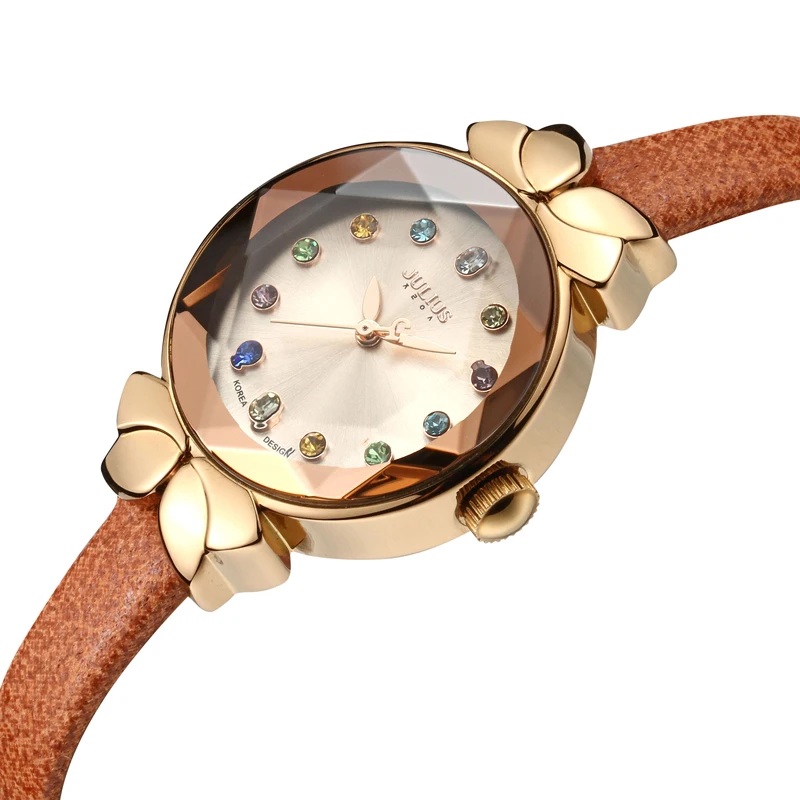 Small Lovely Lady Women's Watch Japan Quartz Cute Hours Fashion Real Leather Children Clock Girl's Birthday Gift Julius