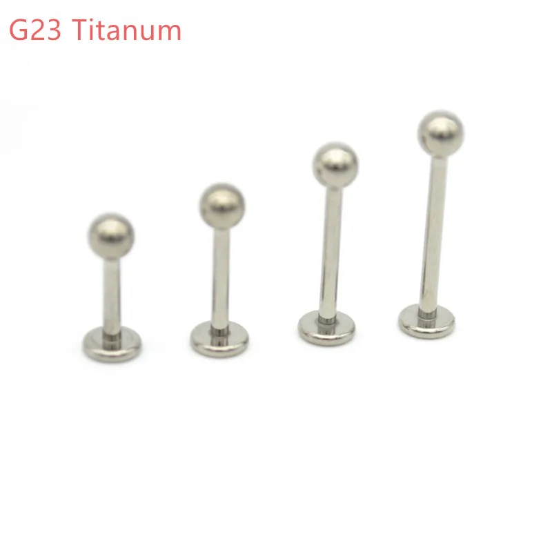 

50pcs G23 Titanium Lip Stud Labrets Rings Ear Studs Tragus Body Piercing Jewelry Monroe Helix Earrings wholesale 16G 14G